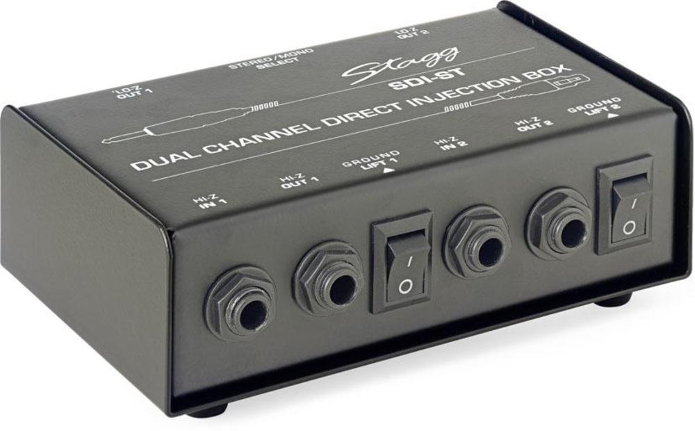 Stagg 2 Channel DI Box with Mono/Stereo Switch