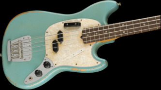 Fender JMJ Road Worn Mustang Bass, Faded Daphne Blue, Rosewood - Incls Deluxe Gig Bag