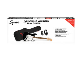 Fender Squier Affinity Series Stratocaster Mustang Micro Electric Guitar Pack - Black