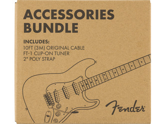 Fender Accessory Essentials Pack - Cable, Clip-On Tuner and Strap