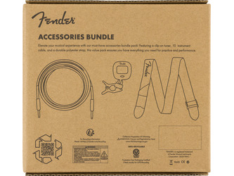 Fender Accessory Essentials Pack - Cable, Clip-On Tuner and Strap