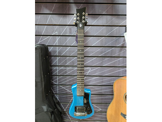Hofner Shorty Blue Travel Electric Guitar - B Stock