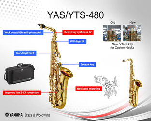Yamaha YAS-480 Intermediate Eb Alto Saxophone Outfit