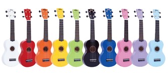 Mahalo Rainbow Series Ukulele with soft Cover - Various Colours