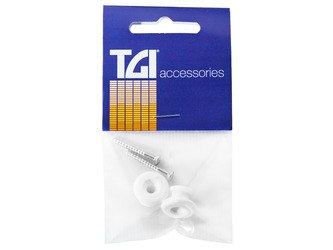 TGI Guitar Strap Buttons White Plastic Pack of 2