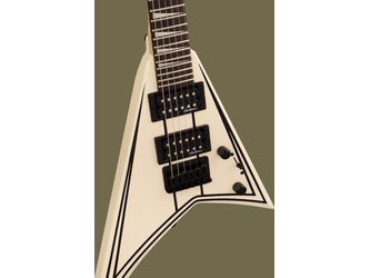 Jackson JS Series RR Minion JS1XM, Snow White w/Black Pin Stripes, Amaranth
