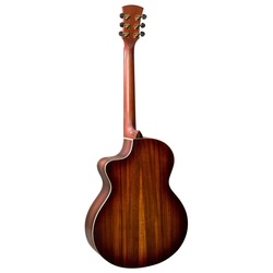 Faith Blood Moon Neptune Baby Jumbo Red Burst All Solid Electro Acoustic Guitar & Case