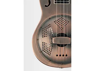 Kala Raw Copper Baritone Resonator Ukulele with EQ & Deluxe Gig Bag