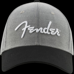 Fender Hipster Dad Hat, Grey & Black, One Size Fits Most