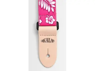 Kala Hibiscus Print Ukulele Strap - Pink