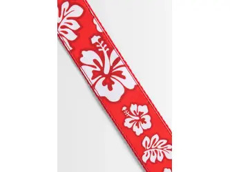 Kala Hibiscus Print Ukulele Strap - Red