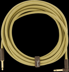 Fender Deluxe Series Instrument Cable, Straight/Angle, 18.6', Tweed