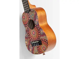  Kala Aboriginal Screen Print Designed Soprano, With Gig Bag