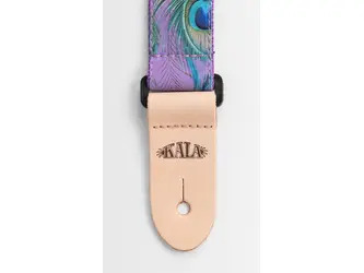 Kala Peacock Print Ukulele Strap - Purple