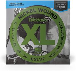 D'Addario EXL117 Nickel Wound Electric Guitar Strings, Medium / Heavy, 11-56