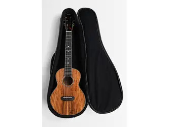 Kala Contour Deluxe All Solid Gloss Spruce Rosewood Ukulele With Cutaway and Bag