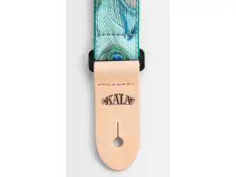 Kala Peacock Print Ukulele Strap - Green