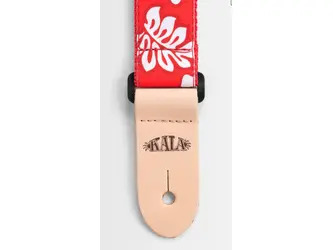 Kala Hibiscus Print Ukulele Strap - Red