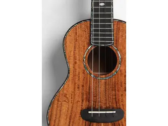 Kala Contour Deluxe All Solid Gloss Spruce Rosewood Ukulele With Cutaway and Bag