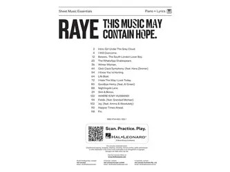 Raye - This Music May Contain Hope. - Vocal and Piano