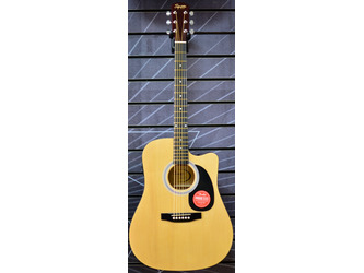 Fender Squier SA-105CE Dreadnought Natural Electro Acoustic Guitar 