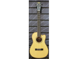 Kala SSEBY-B-CE Solid Spruce Striped Ebony Baritone Cutaway Electro Ukulele