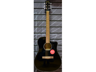 Fender Classic Design CD-60SCE Dreadnought Black Electro Acoustic Guitar 