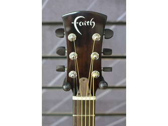 Faith Eclipse FECV Venus OM Black Left-Handed All Solid Electro Acoustic Guitar & Case