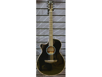 Faith Eclipse FECV Venus OM Black Left-Handed All Solid Electro Acoustic Guitar & Case