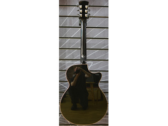 Faith Eclipse FECV Venus OM Black Left-Handed All Solid Electro Acoustic Guitar & Case