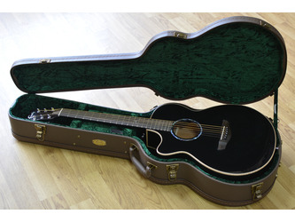 Faith Eclipse FECV Venus OM Black Left-Handed All Solid Electro Acoustic Guitar & Case