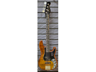 Fender American Ultra Precision Electric Bass Guitar Tiger Eye Mapel Top, Ebony Fingerboard & Case