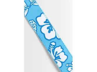 Kala Hibiscus Print Ukulele Strap- Blue