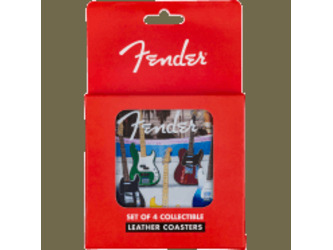 Fender Guitar Coaster Set, 4-pack, Multi-Colour Leather