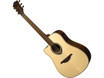 Lag Tramontane Hyvibe 20 THV20DCE Dreadnought Natural Left-Handed Electro Acoustic Guitar & Case