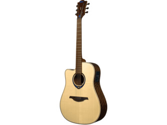 Lag Tramontane Hyvibe 20 THV20DCE Dreadnought Natural Left-Handed Electro Acoustic Guitar & Case