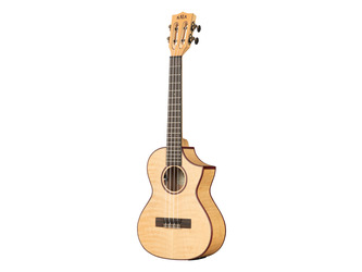 Kala All Solid Flame Maple Cutaway Ukulele with EQ & Bag