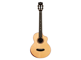 Kala Contour All Solid Gloss Spruce Rosewood Baritone Ukulele w/ Cutaway and Bag