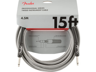 Fender Professional Series Instrument Cable, 15', White Tweed