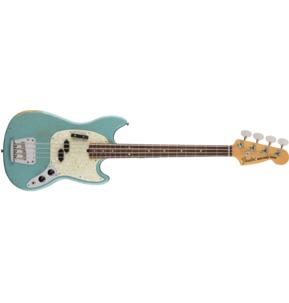 Fender JMJ Road Worn Mustang Bass, Faded Daphne Blue, Rosewood - Incls Deluxe Gig Bag