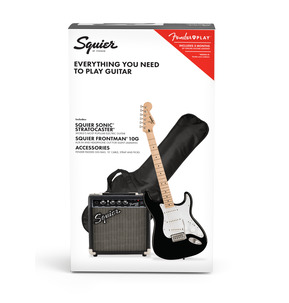 Fender Squier Sonic Stratocaster Electric Guitar Pack, Black