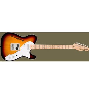 Fender Squier Affinity Series Thinline Telecaster, 3-Colour Sunburst