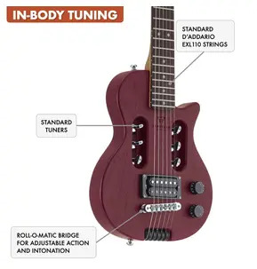 Traveler Guitar EG-1 Studio Matt Red Travel Electric Guitar & Case