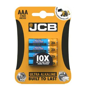 JCB Ultra Alkaline AAA Battery - Pack 4