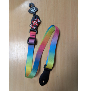 Leathergraft Webbing Adjustable Ukulele Strap, Rainbow - Made in England