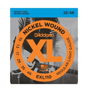 D'Addario EXL110 Nickel Wound Electric Guitar Strings, Regular Light, 10-46 