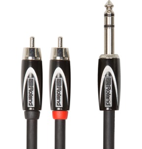 Roland RCC-10-TR2R Black Series Cable 10ft/3m - Insert/splitter cable 1/4-inch TRS to two RCA connectors
