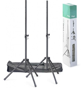 Q Series Steel Speaker Stand Pair with Folding Legs