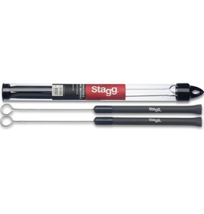 Stagg Telescopic Wire Drum Brushes with Black Rubber Handle