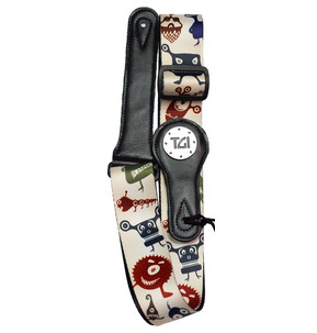 TGI Nylon Weave guitar strap with graphic print and Leather ends.